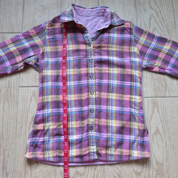 Ralph Lauren Polo Reversible Pink Plaid Snap Blouse Size S - Picture 8 of 11